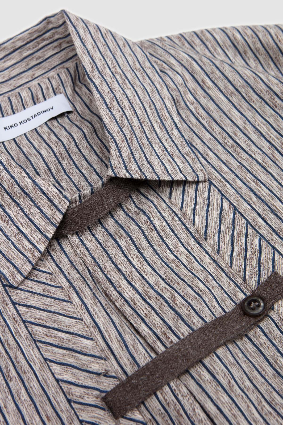 kiko kostadinov Kyan Shirt - Tan/Blue - Image 9 of 11