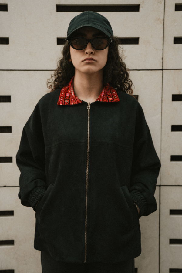 Deerah Black Embroidered Suede Jacket