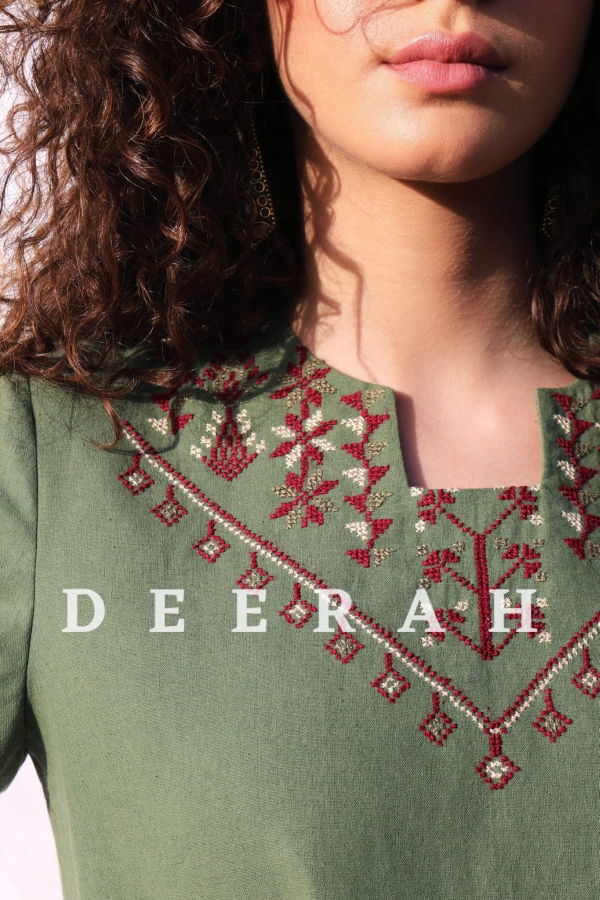 Deerah Fallahi Hand-Embroidered Linen Shirt