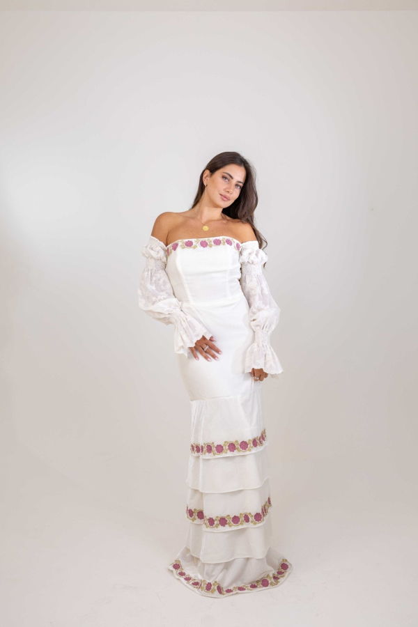 Deerah Floral Velvet Bridal Dress