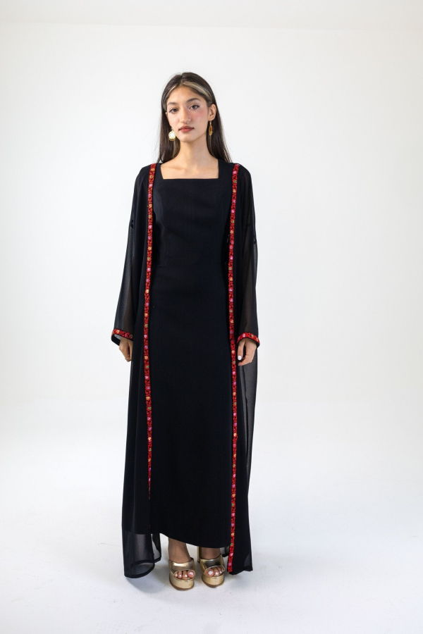 Deerah Hand-Beaded Chiffon Abaya
