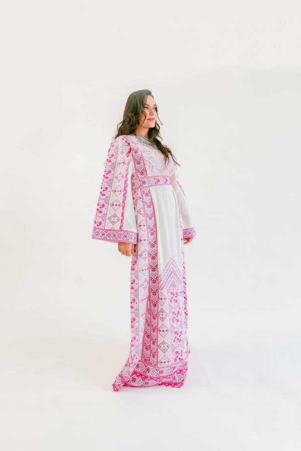 Deerah Zahra Machine-Embroidered Palestinian Thobe Dress