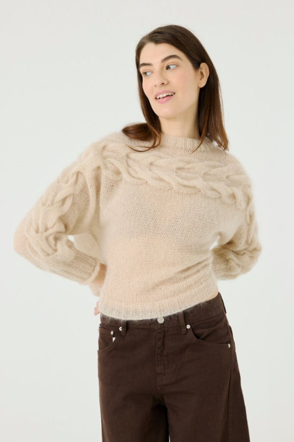 The Knotty Ones Jūra Silk & Mohair Sweater - Cloud