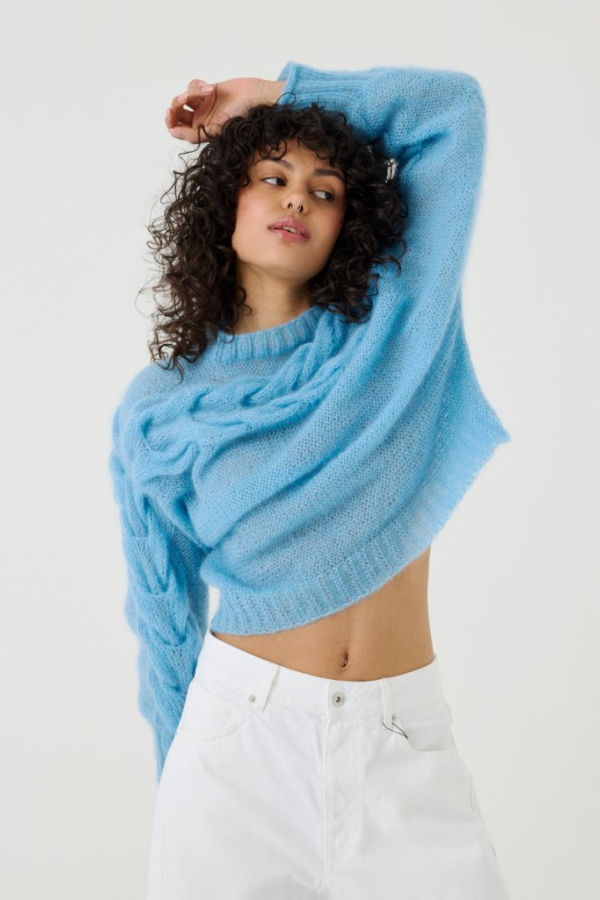 The Knotty Ones Jura Silk & Mohair Sweater - Sea Glass