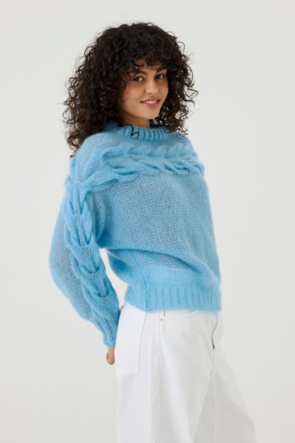 The Knotty Ones Jura Silk & Mohair Sweater - Sea Glass