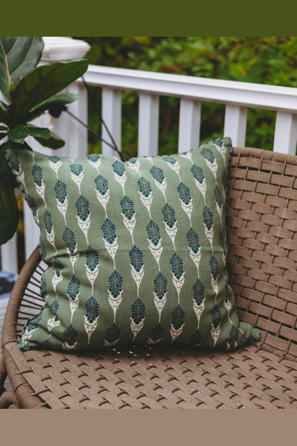 Banyan & Birch Bahaar Throw Pillow Cover - Olive Green