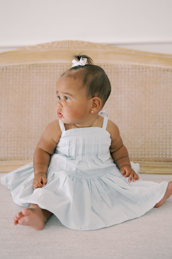 Kids Piper&Cloth Hikari Pintuck Dress - Bleues