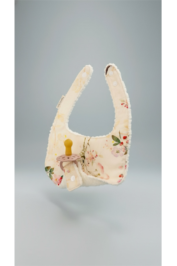 Piper&Cloth Soothe & Snap Pacifier Bib - Ivory Botanical