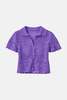 The Tile Club Molly Crochet Shirt - Purple - Thumbnail 1