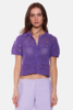 The Tile Club Molly Crochet Shirt - Purple - Thumbnail 2