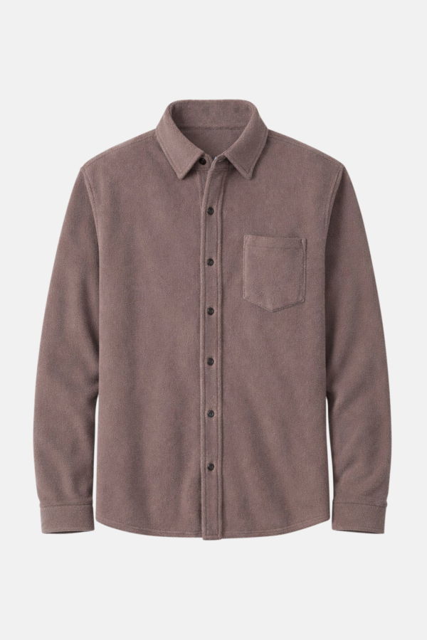 Blue&Cream Polar Fleece Overshirt - Brown