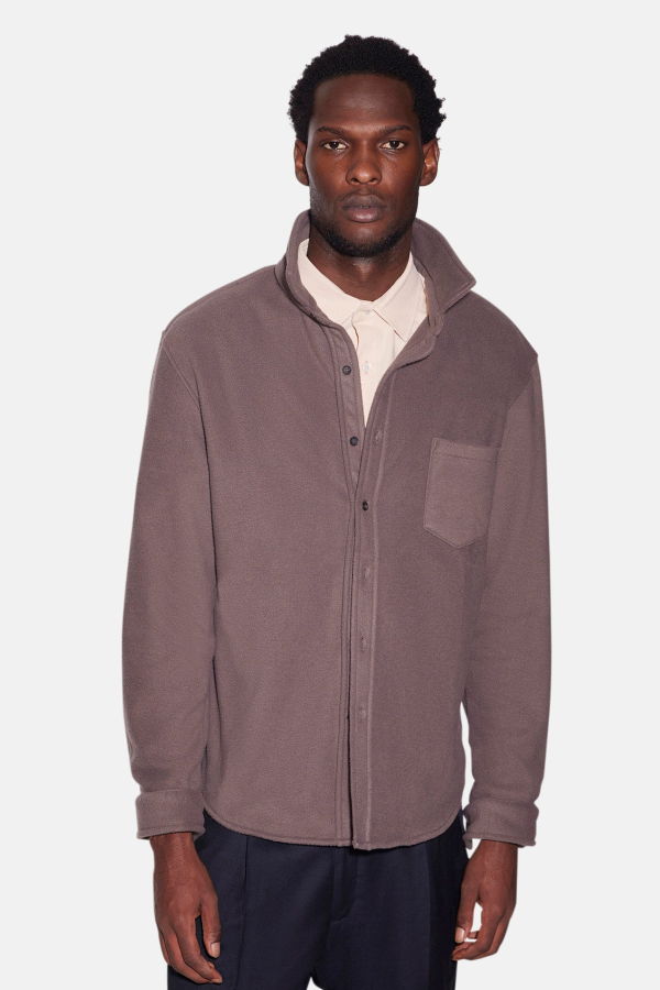 Blue&Cream Polar Fleece Overshirt - Brown