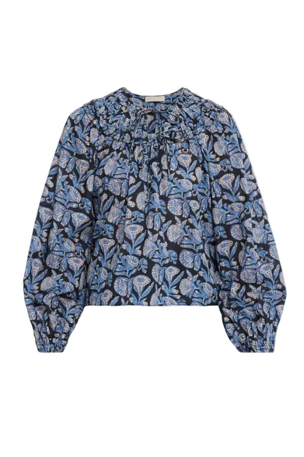 Ulla Johnson Florelle Long Sleeve Cotton Blouse Top - Zinnia