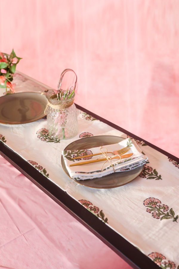 Banyan & Birch Begum Linen Hand-Printed Table Runner