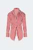 Simon Miller Loch Poplin Button Up Top - Venetian Red Stripe - Thumbnail 7