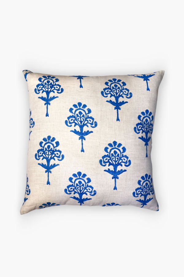Banyan & Birch Blue Harmony Pure Linen Throw Pillow Cover