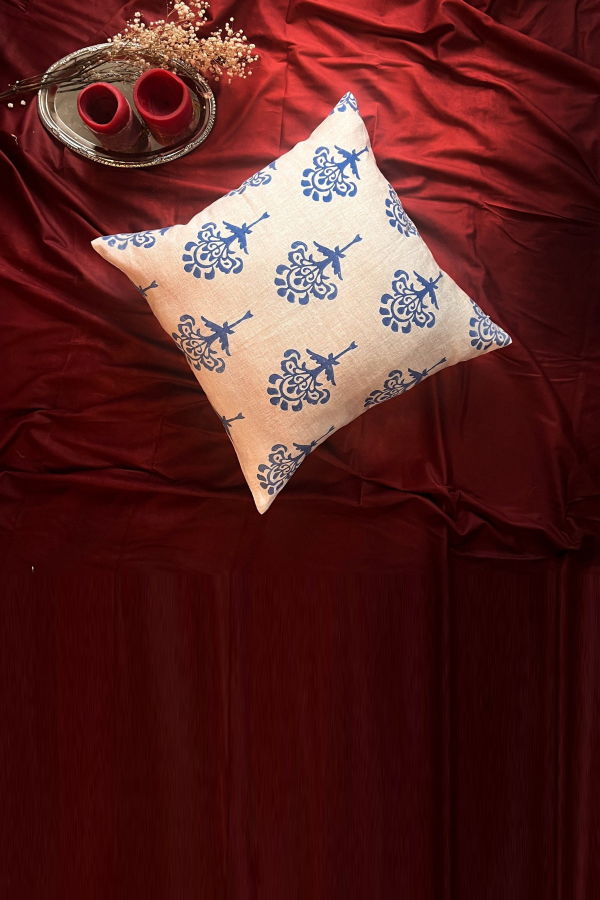 Banyan & Birch Blue Harmony Pure Linen Throw Pillow Cover