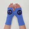 Sardine Clothing Co. Peace Fingerless Cashmere Gloves - Grey/Turquoise - Thumbnail 2