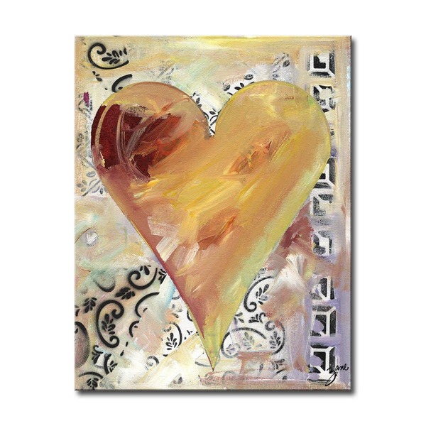 Ready2hangart, Inc. Salvatore Principe Heartwork "Fabienne" Canvas Art - Gold