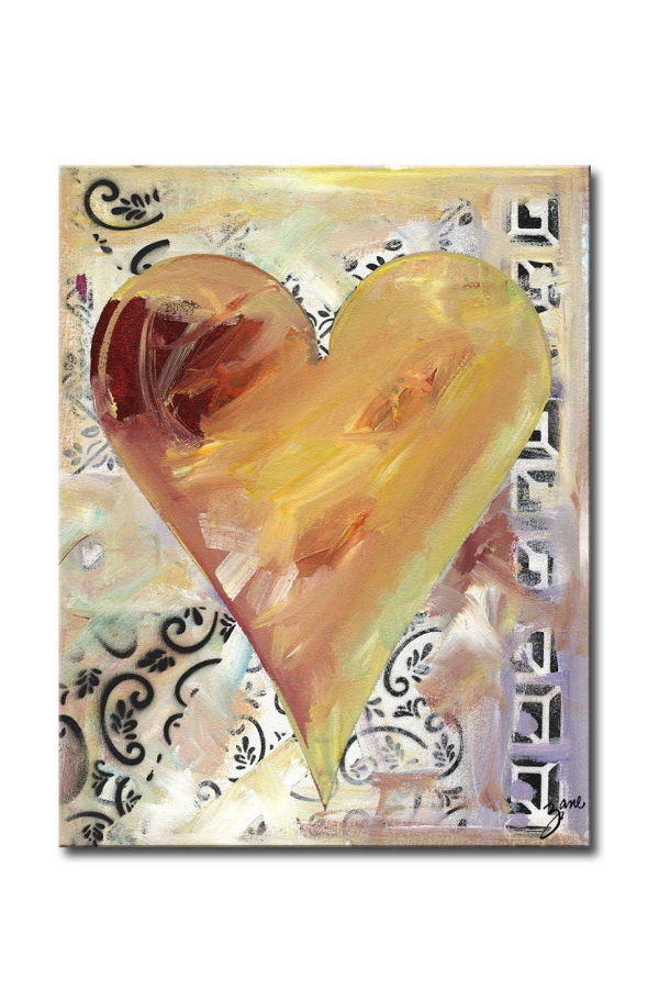 Ready2hangart, Inc. Salvatore Principe Heartwork "Fabienne" Canvas Art - Gold