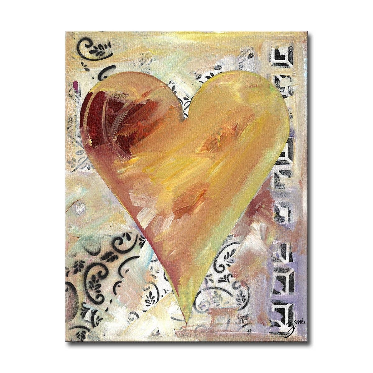 Ready2hangart, Inc. Salvatore Principe Heartwork "Fabienne" Canvas Art - Gold - Image 1 of 7