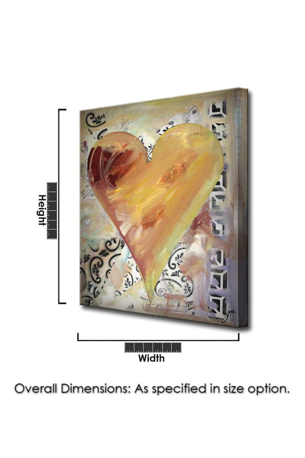 Ready2hangart, Inc. Salvatore Principe Heartwork "Fabienne" Canvas Art - Gold