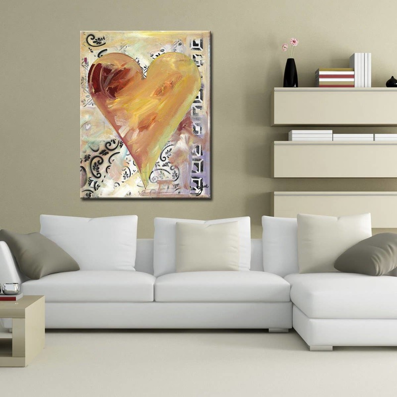 Ready2hangart, Inc. Salvatore Principe Heartwork "Fabienne" Canvas Art - Gold