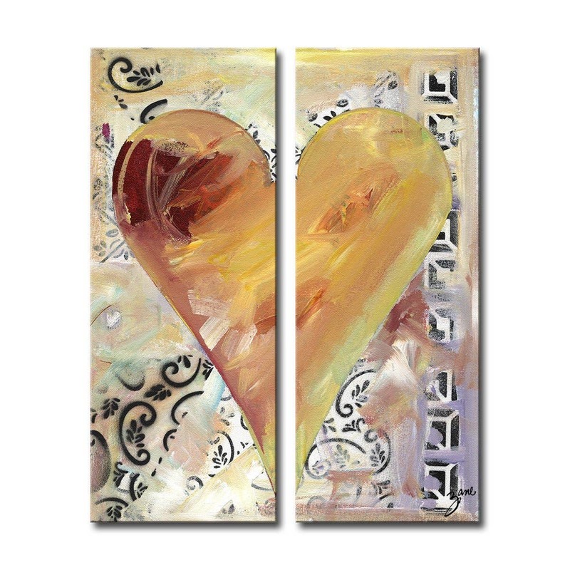 Ready2hangart, Inc. Salvatore Principe Heartwork "Fabienne" Canvas Art - Gold