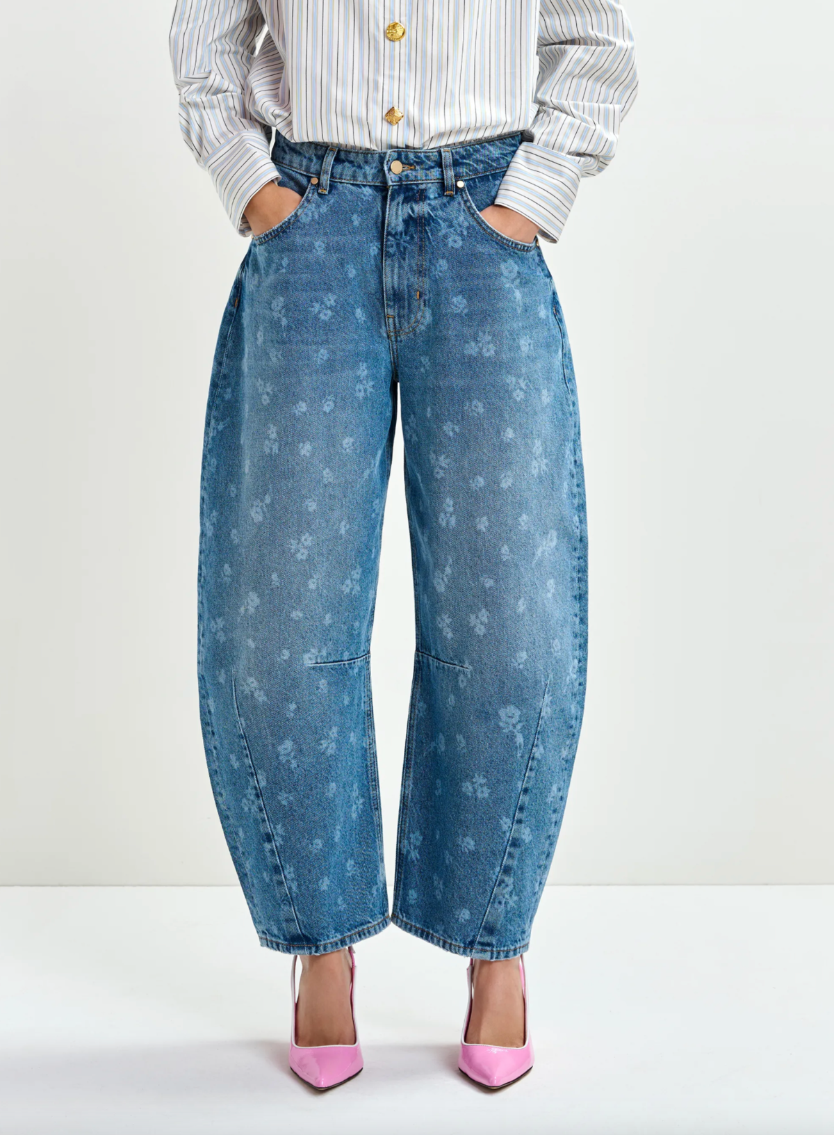 Essentiel Antwerp Barrel Leg Jeans - Quiet Pool - Image 1 of 8
