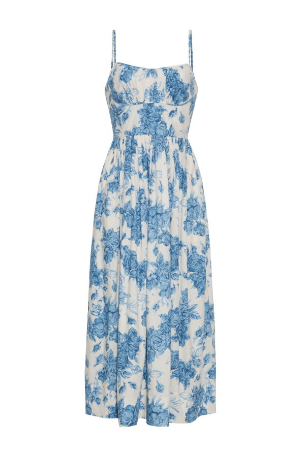 Cara Cara Alba Midi Dress - Tossed Floral Blue
