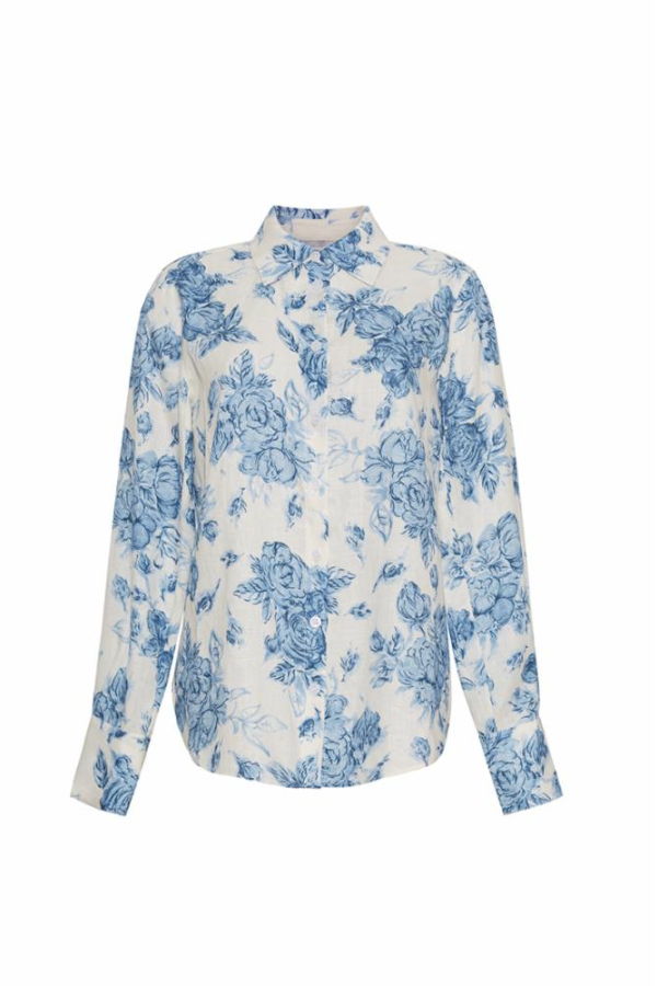 Cara Cara Perfect Shirt - Tossed Floral Blue