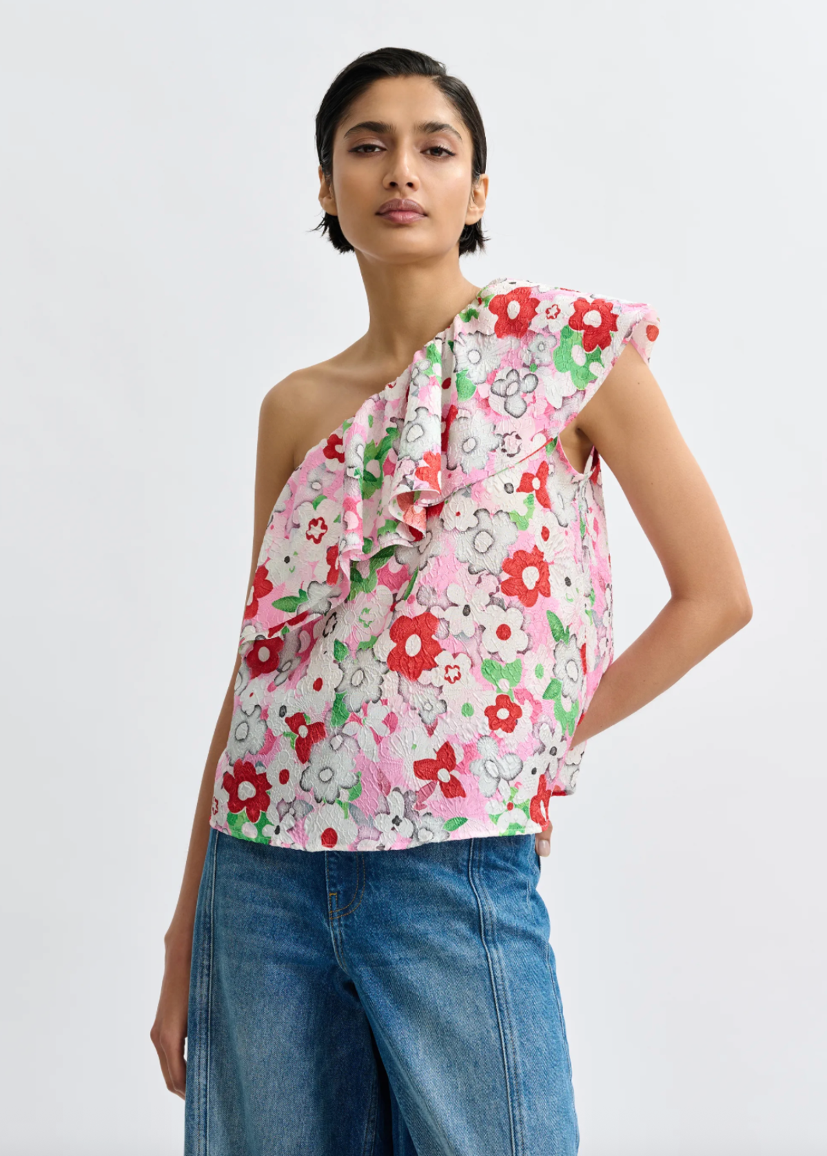 Essentiel Antwerp Jiland Asymmetric Ruffle Top - Image 1 of 6