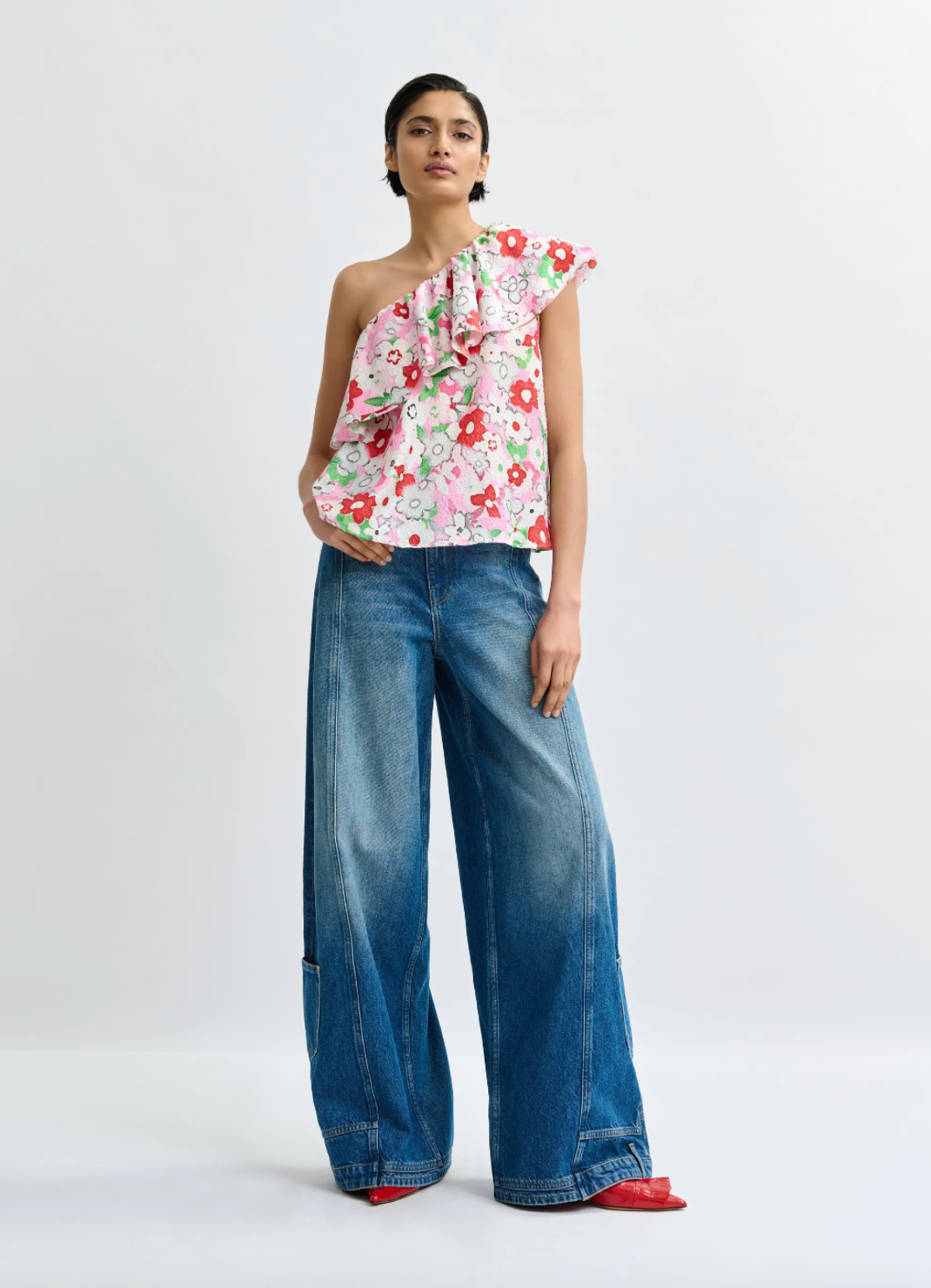 Essentiel Antwerp Jiland Asymmetric Ruffle Top - Image 2 of 6