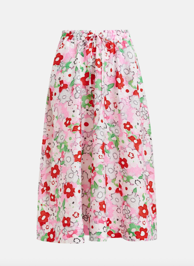 Essentiel Antwerp Julianne Floral Jacquard Midi Skirt
