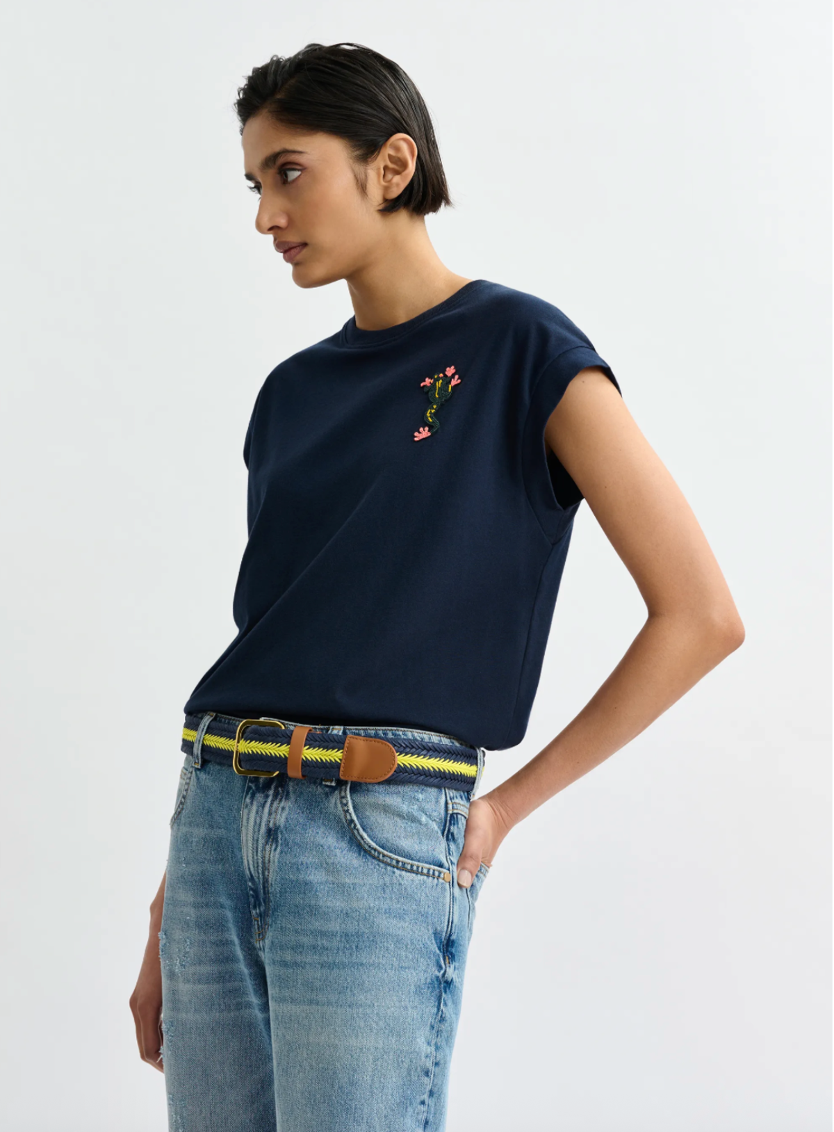 Essentiel Antwerp Jungala Embroidered Tee - Image 3 of 6