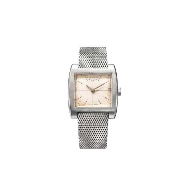 Longines (Switzerland) Integrated Mesh Bracelet Configuration, Mid-Century, Late 1950s