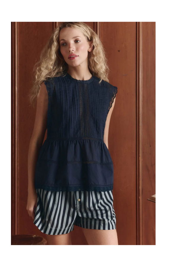 The Great. The Sonnet Top - Navy