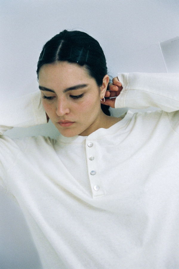 Merge Bay Hemp Henley Top - Natural