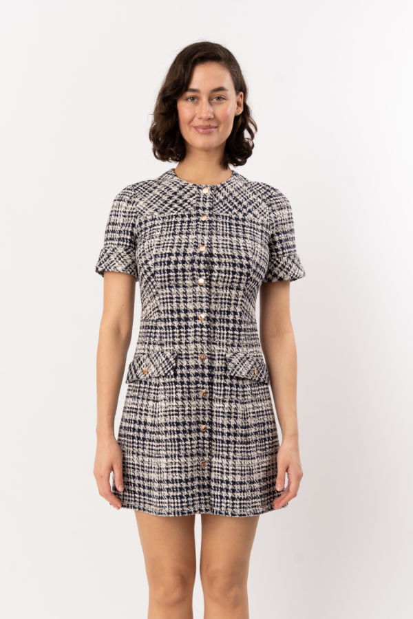 Shoshanna Haisley Dress - Navy/Ivory