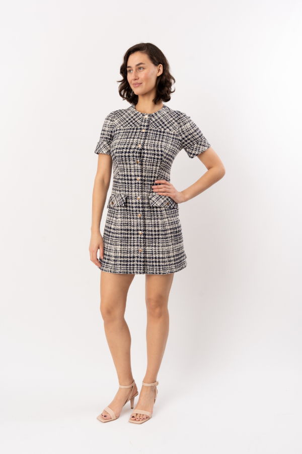 Shoshanna Haisley Dress - Navy/Ivory