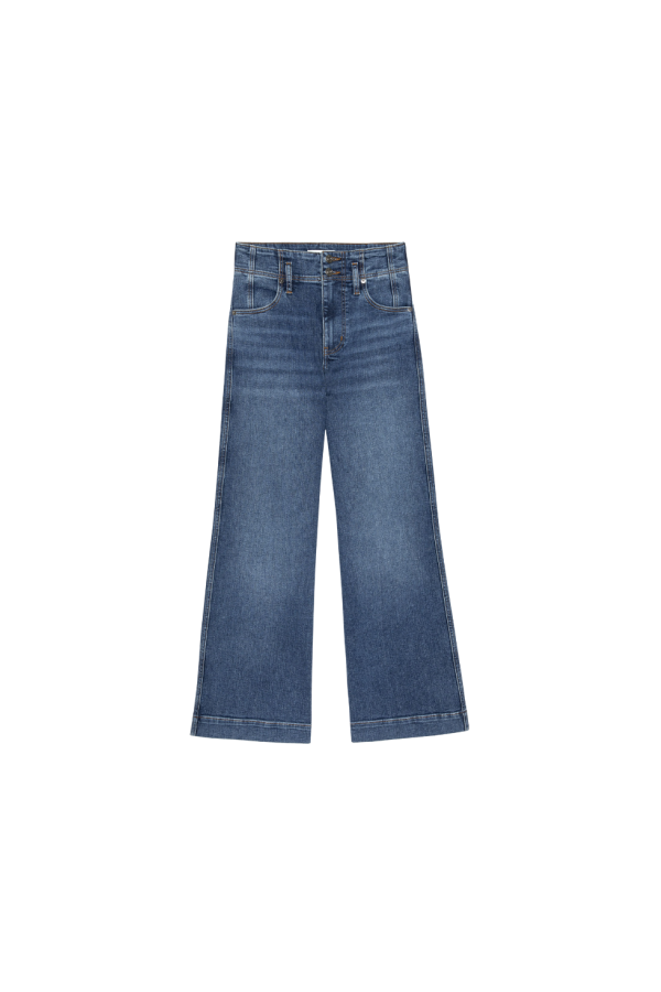 Frame Seamed Wide Leg Trouser Crop Jeans - Charity