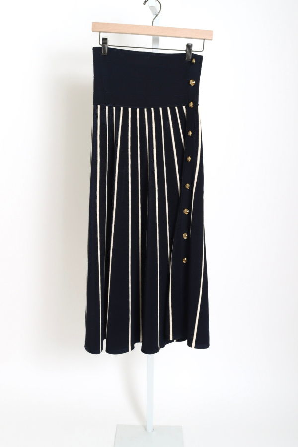 Zimmermann Luna Striped Midi Skirt