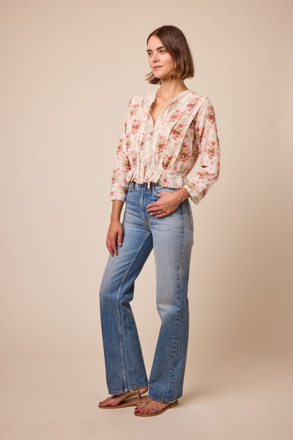 DÔEN Hillock Top - Ivory Lantana Floral