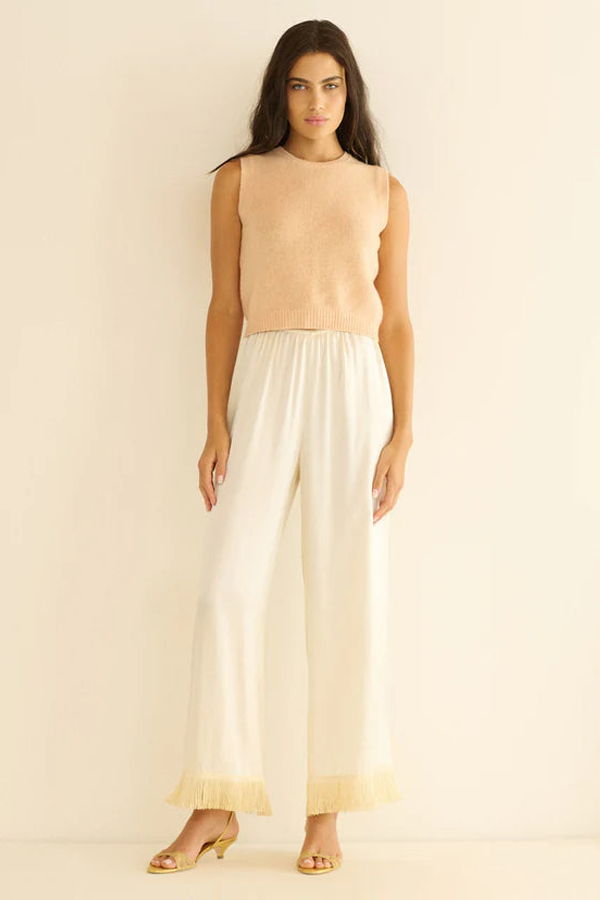 DÔEN Louden Cashmere Sweater Vest - Light Peach Sorbet