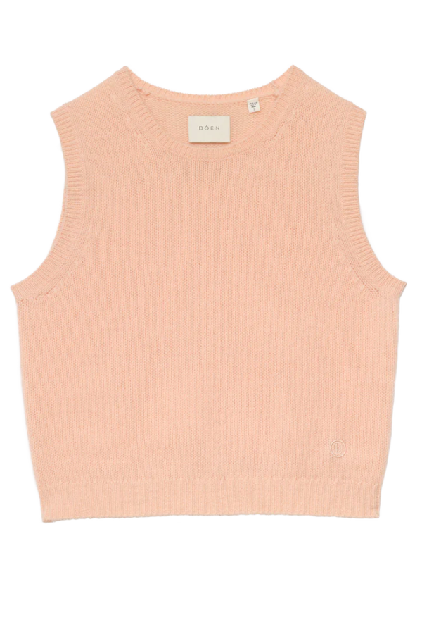 DÔEN Louden Cashmere Sweater Vest - Light Peach Sorbet