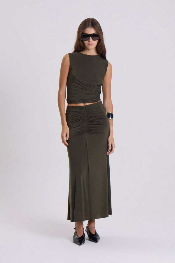 Maria Cher Woodland Lina Midi Skirt - Green