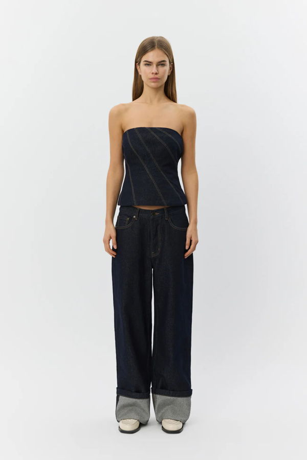 Sofie Schnoor Misha Raw Denim Jeans - Dark Blue