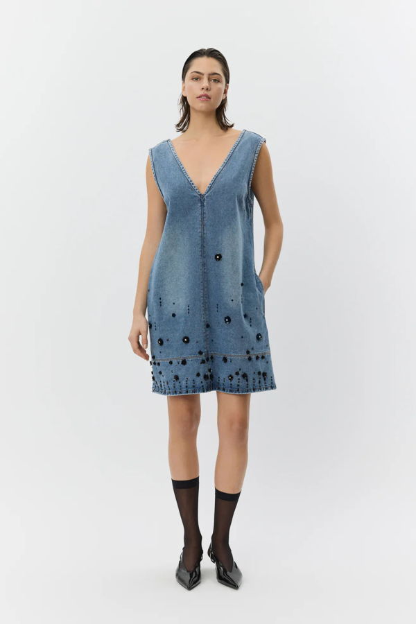 Sofie Schnoor Olympe Short Denim Dress - Denim Blue