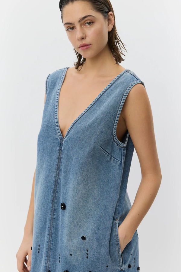Sofie Schnoor Olympe Short Denim Dress - Denim Blue