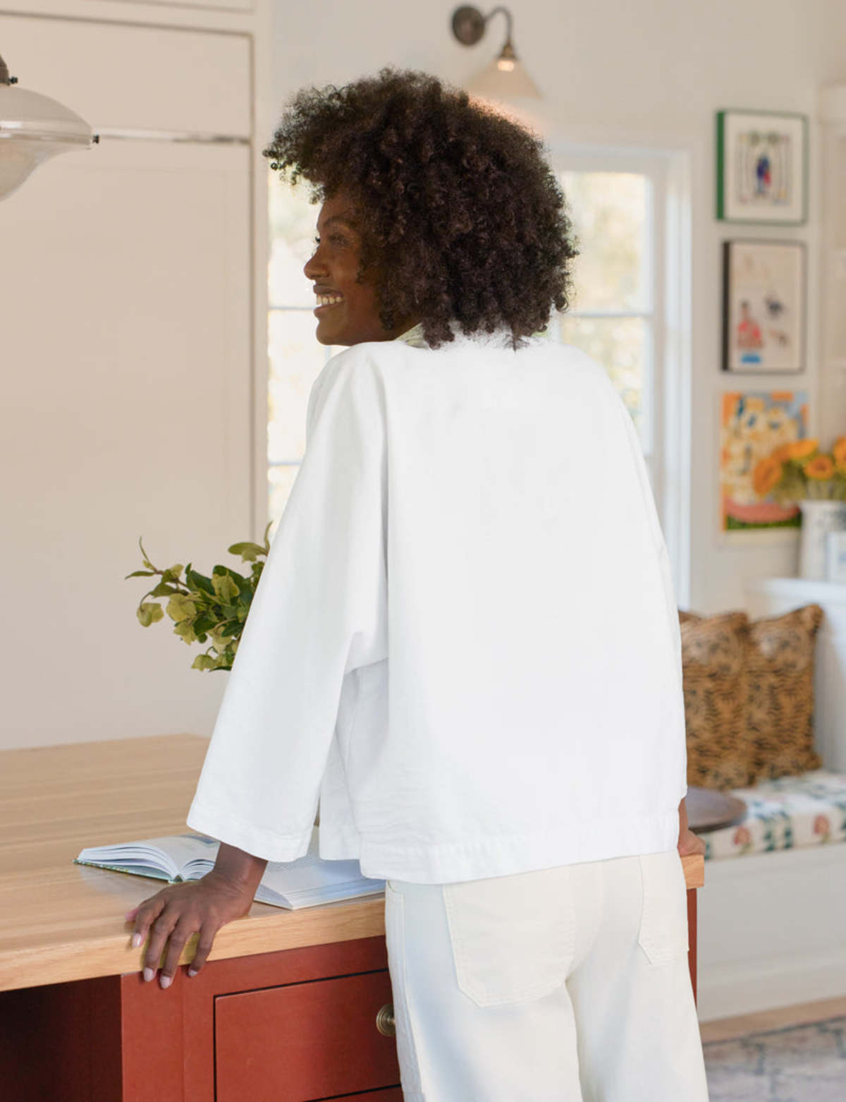 Frank & Eileen Gabi Popover Shirt - White - Image 2 of 4